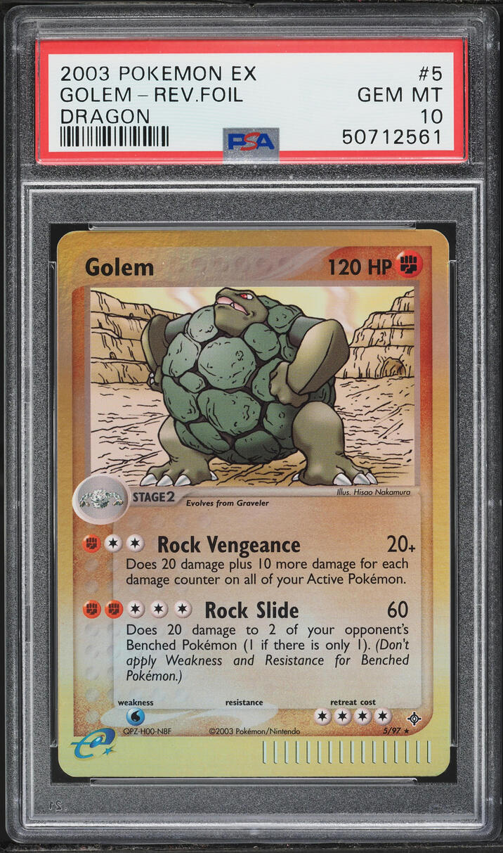 2003 Pokemon EX Dragon Reverse Holo Golem #5 PSA 10 GEM MINT