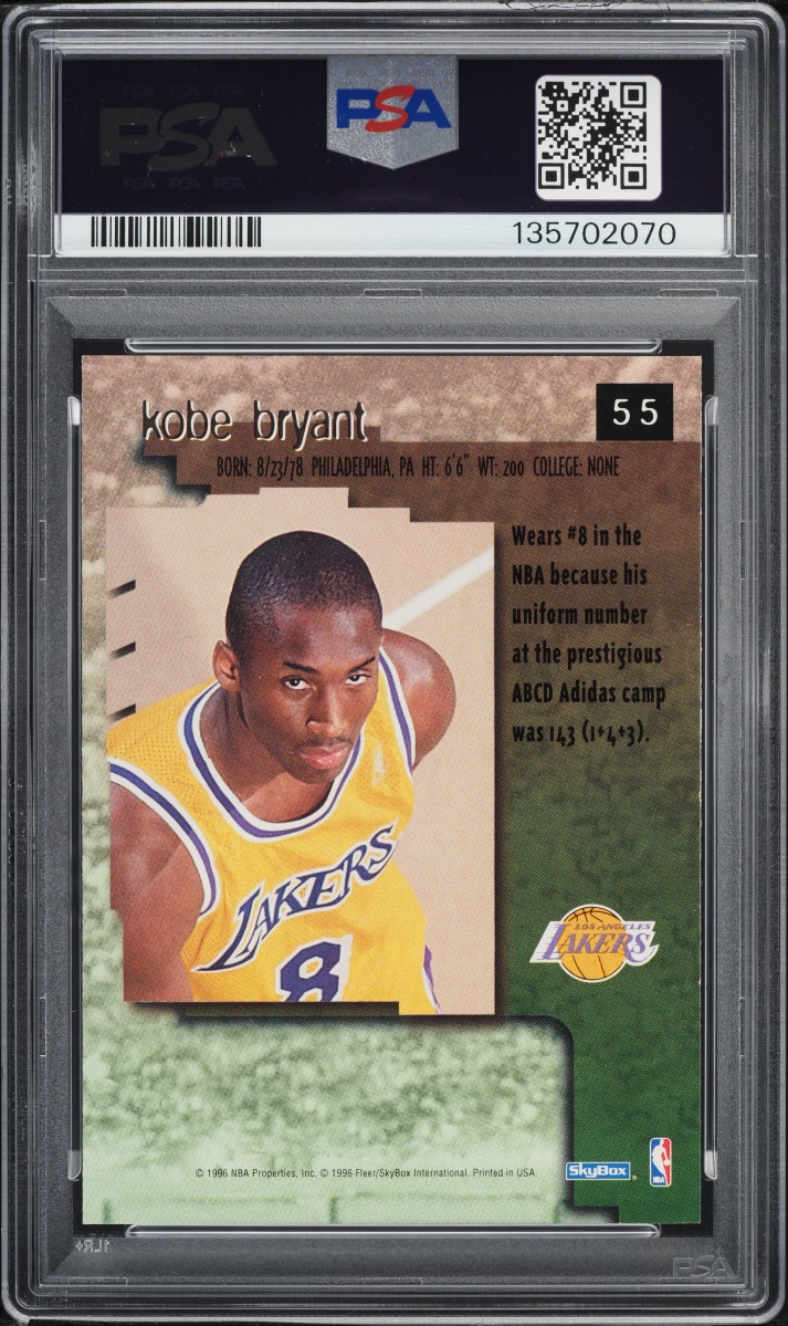 1996 Skybox Premium Kobe Bryant ROOKIE #55 PSA 9 MINT