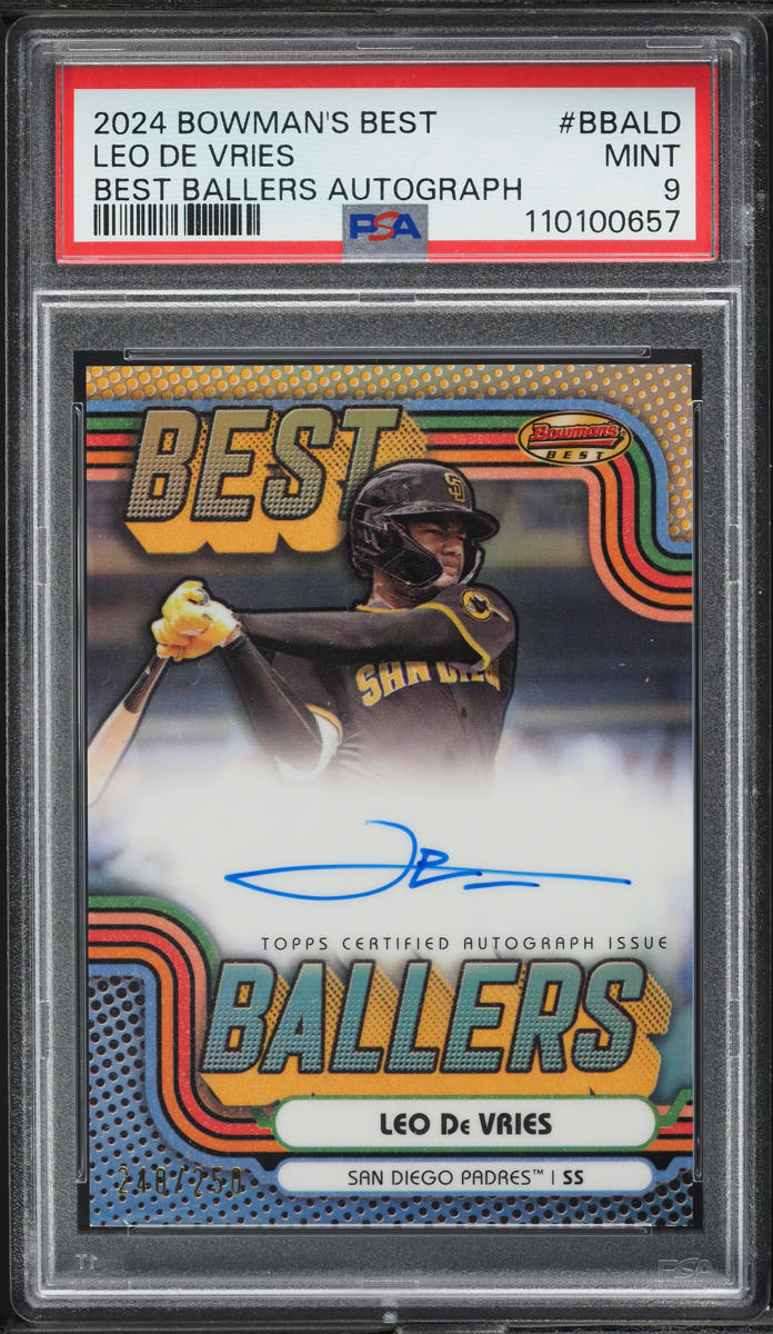 2024 Bowman's Best Ballers Leo De Vries PROSPECT AUTO /250 #BBA-LD PSA 9 MINT