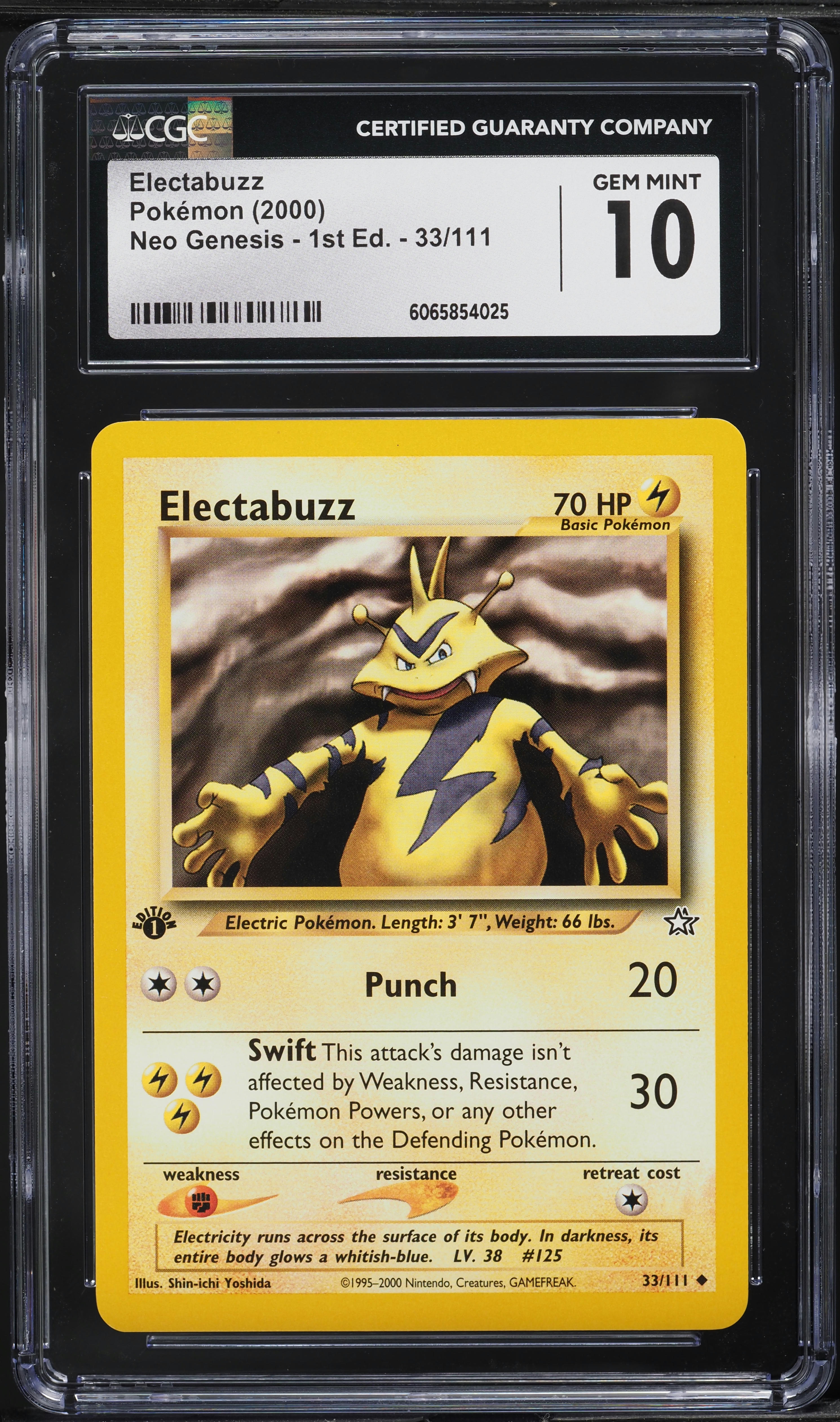 2000 Pokemon Neo Genesis 1st Edition Electabuzz #33 CGC 10 GEM MINT