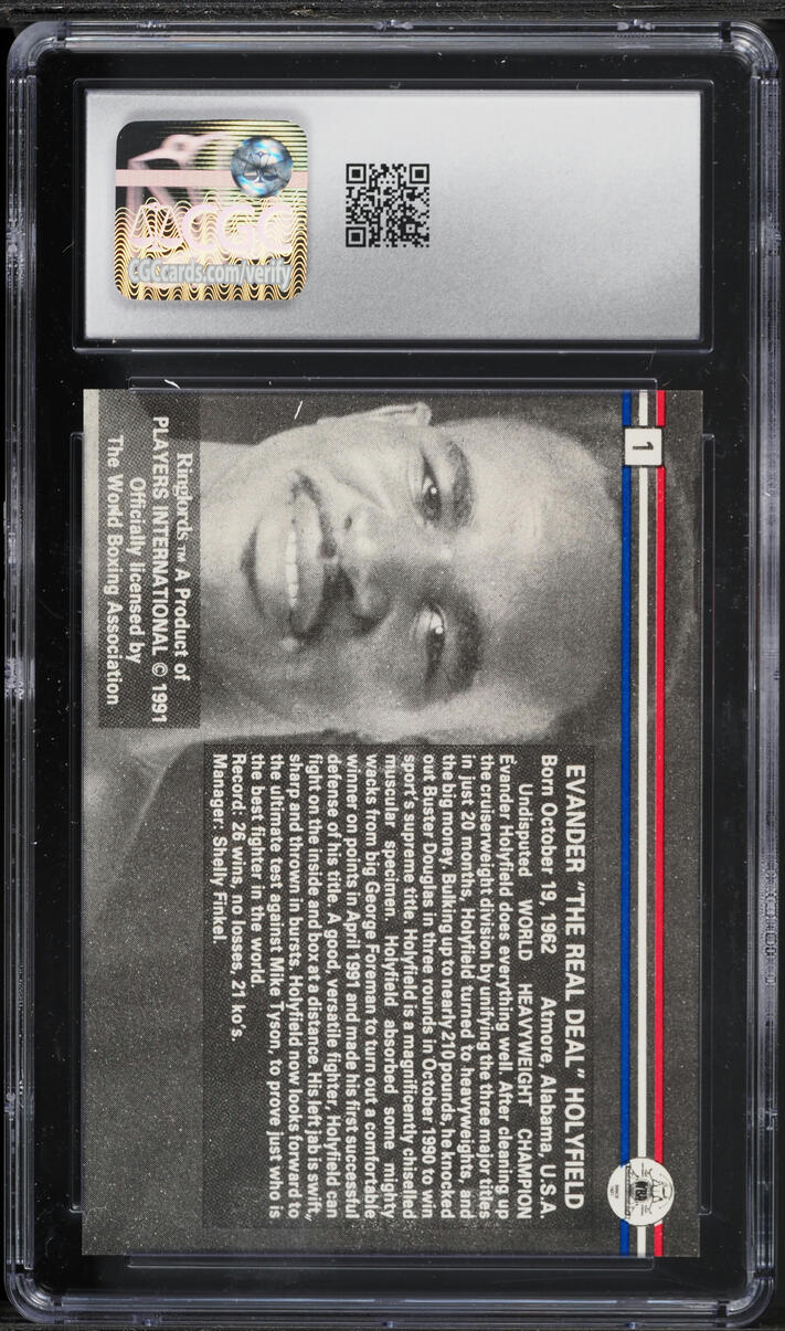 1991 Players International Ringlords Evander Holyfield #1 CGC 10 GEM MINT