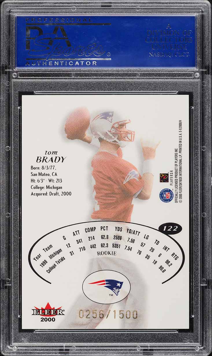 2000 Fleer E-X Tom Brady ROOKIE /1500 #122 PSA 10 GEM MINT