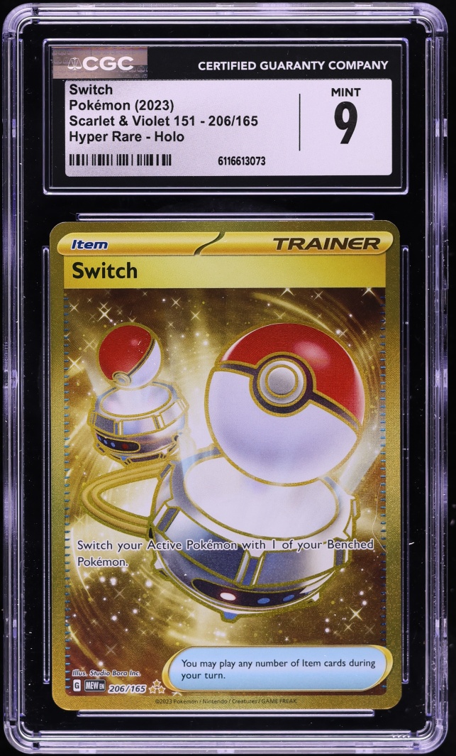 2023 Pokemon Scarlet & Violet 151 Gold Rare Switch #206 CGC 9 MINT