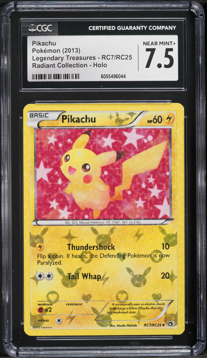 2013 Pokemon BW Legendary Treasures Radiant Collection Holo Pikachu #RC7 CGC 7.5
