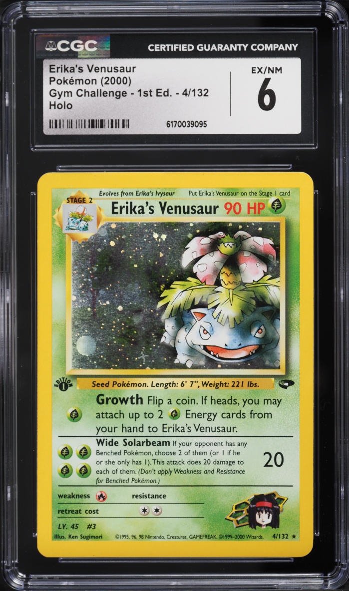2000 Pokemon Gym Challenge 1st Edition Holo Erika's Venusaur #4 CGC 6 EXMT