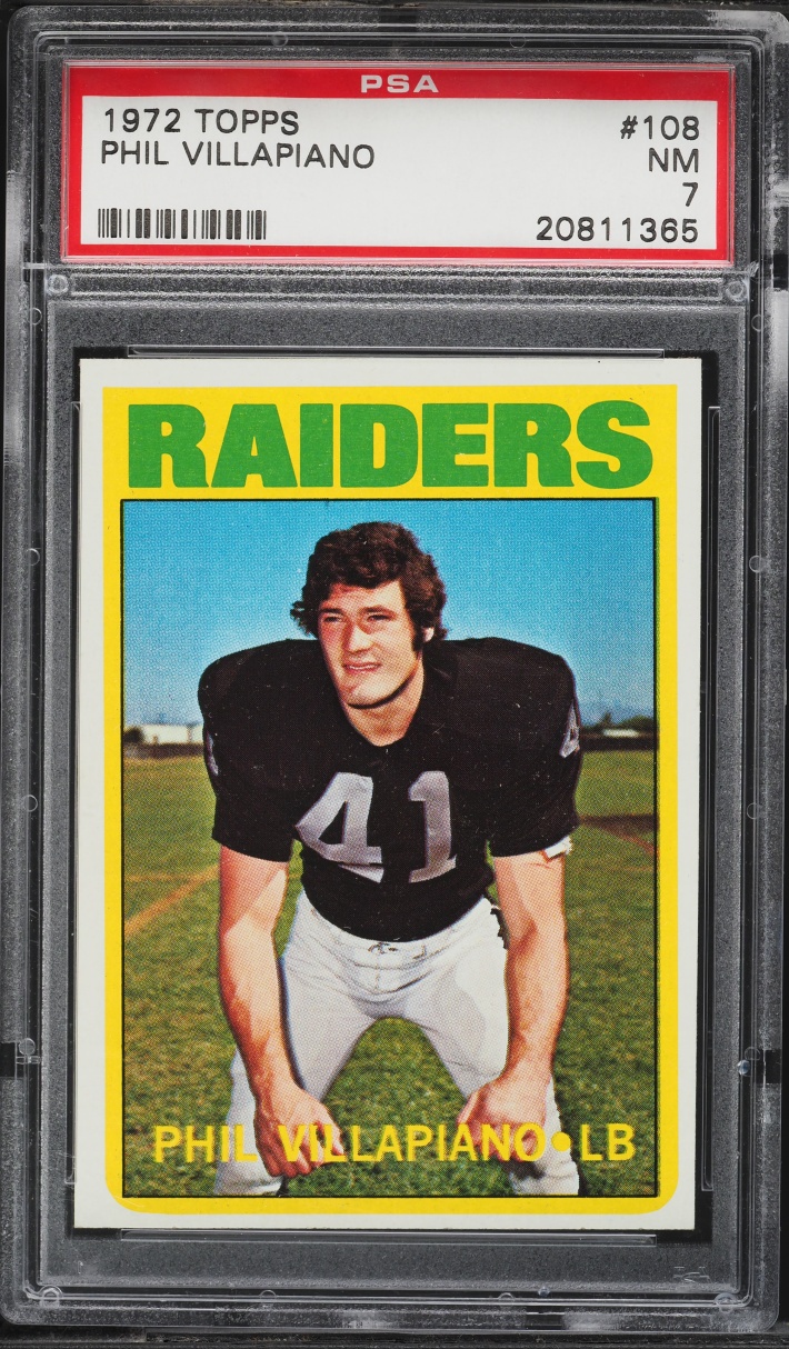 1972 Topps Football Phil Villapiano #108 PSA 7 NRMT