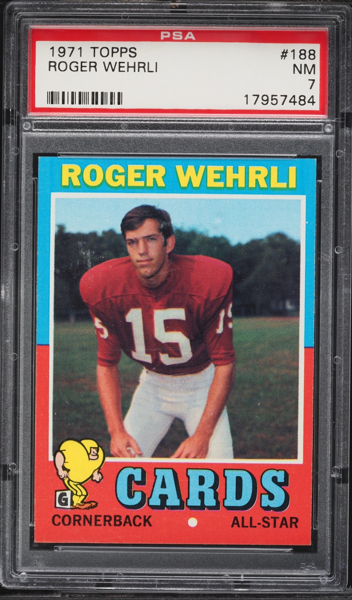 1971 Topps Football Roger Wehrli #188 PSA 7 NRMT