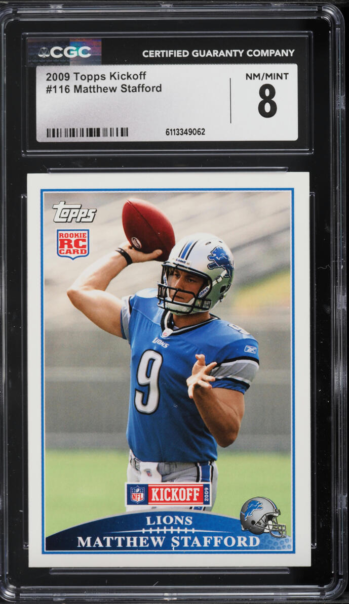 2009 Topps Kickoff Matthew Stafford ROOKIE #116 CGC 8 NM-MT
