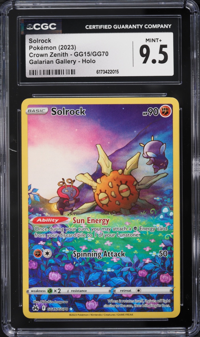2023 Pokemon Sword & Shield Crown Zenith Galarian Gallery Full Art Solrock #GG15 CGC 9.5 MINT+