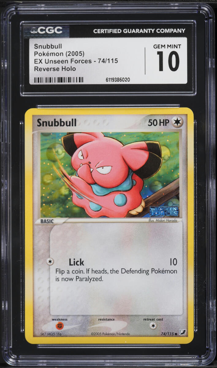 2005 Pokemon EX Unseen Forces Reverse Holo Snubbull #74 CGC 10 GEM MINT