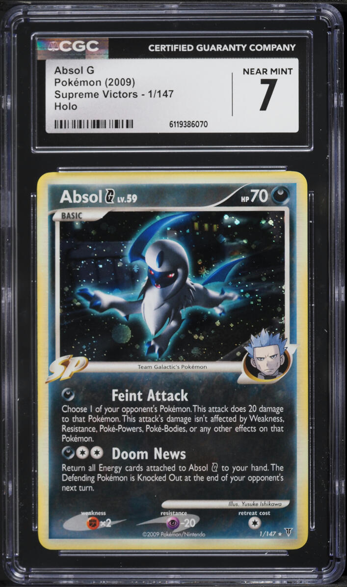 2009 Pokemon Platinum Supreme Victors Holo Absol G #1 CGC 7 NRMT