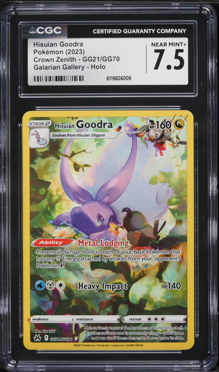 2023 Pokemon Sword & Shield Crown Zenith Full Art Hisuian Goodra #GG21 CGC 7.5 NRMT+