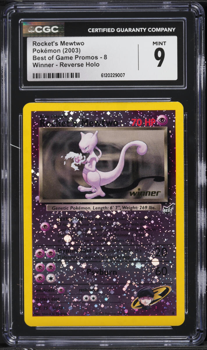 2003 Pokemon Best Of Game Promo Winner Reverse Holo Rocket's Mewtwo #8 CGC 9 MINT