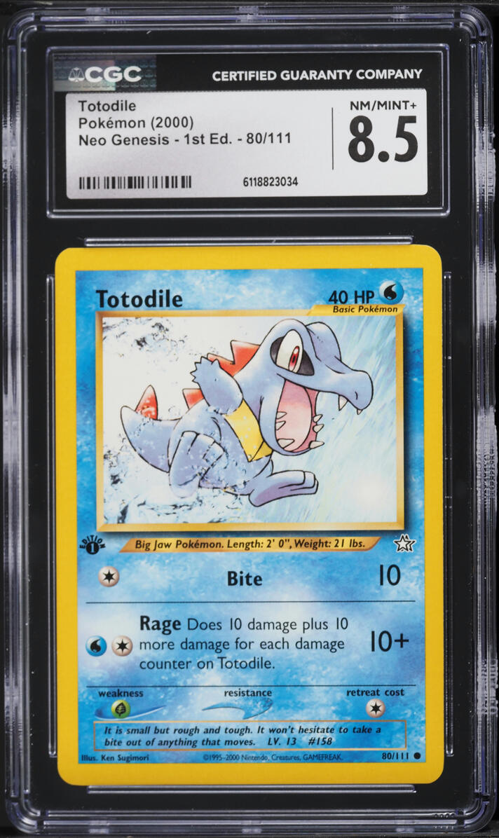 2000 Pokemon Neo Genesis 1st Edition Totodile #80 CGC 8.5 NM-MT+