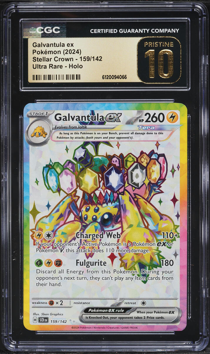 2024 Pokemon Scarlet & Violet Stellar Crown Full Art Galvantula ex #159 CGC 10 PRISTINE
