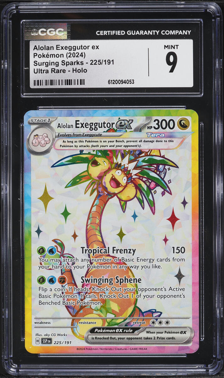 2024 Pokemon Scarlet & Violet Surging Sparks Full Art Alolan Exeggutor ex #225 CGC 9 MINT