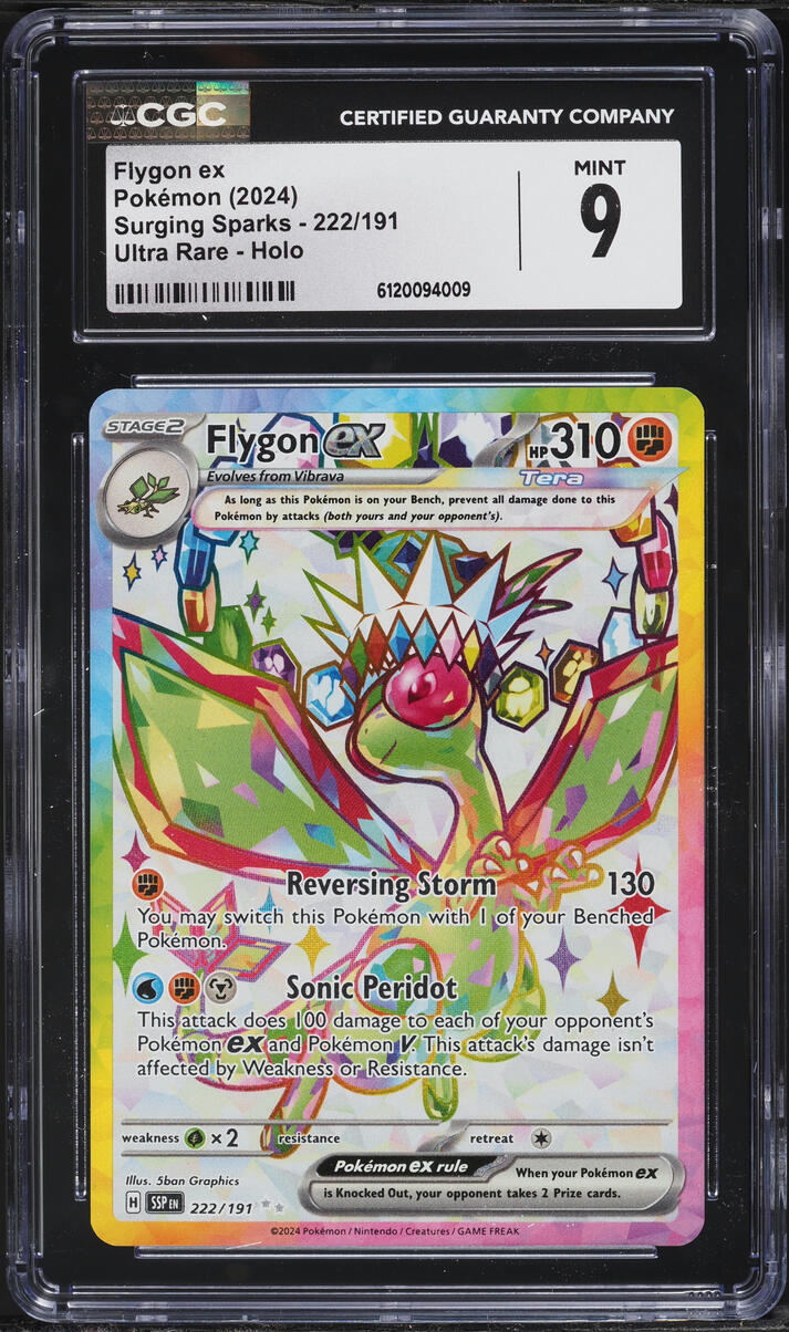 2024 Pokemon Scarlet & Violet Surging Sparks Full Art Flygon ex #222 CGC 9 MINT