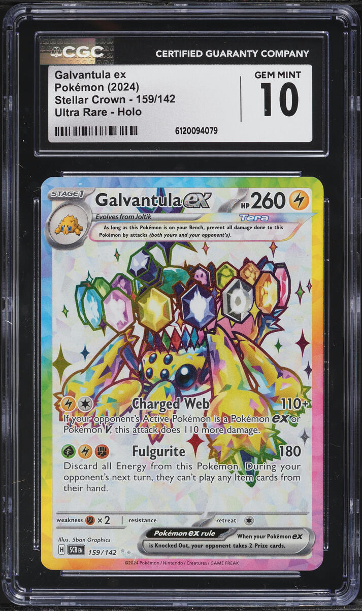 2024 Pokemon Scarlet & Violet Stellar Crown Full Art Galvantula ex #159 CGC 10 GEM MINT