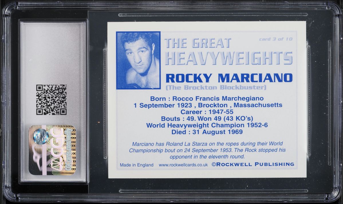 2002 Rockwell Great Heavyweights Rocky Marciano #3 CGC 9.5 MINT+