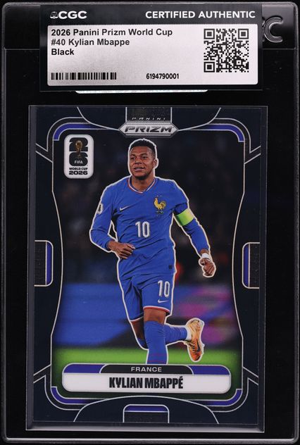 2026 Panini Prizm World Cup Black Kylian Mbappe 1/1 #40 CGC AUTH