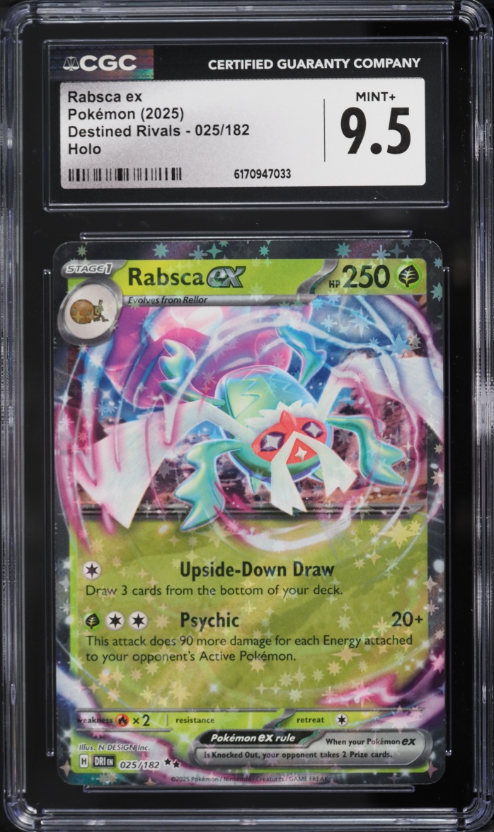 2025 Pokemon Scarlet & Violet Destined Rivals Holo Rabsca ex #25 CGC 9.5 MINT+