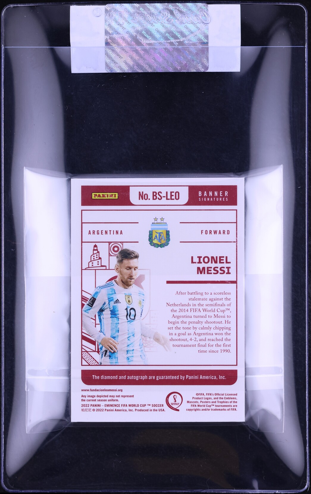 2022 Panini Eminence World Cup Banner Gold Lionel Messi AUTO /5 #BS-LEO CGC AUTH