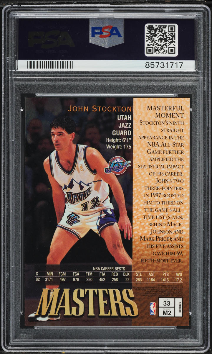 1997 Finest Basketball John Stockton #33 PSA 10 GEM MINT