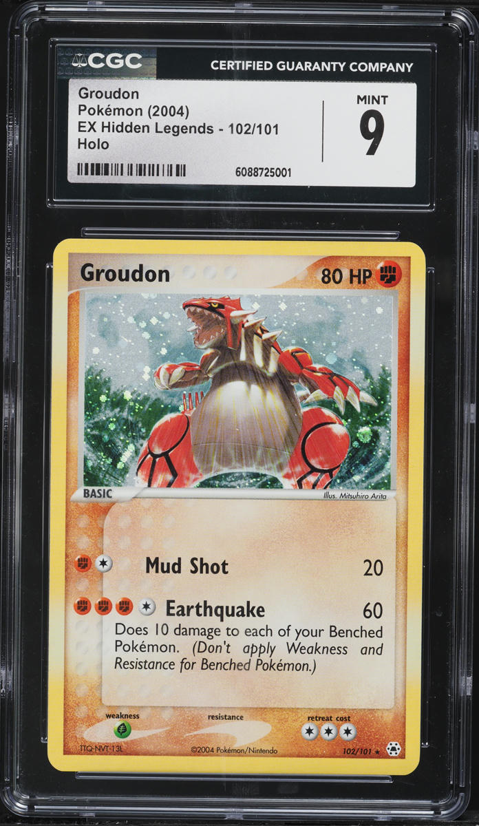 2004 Pokemon EX Hidden Legends Holo Groudon #102 CGC 9 MINT