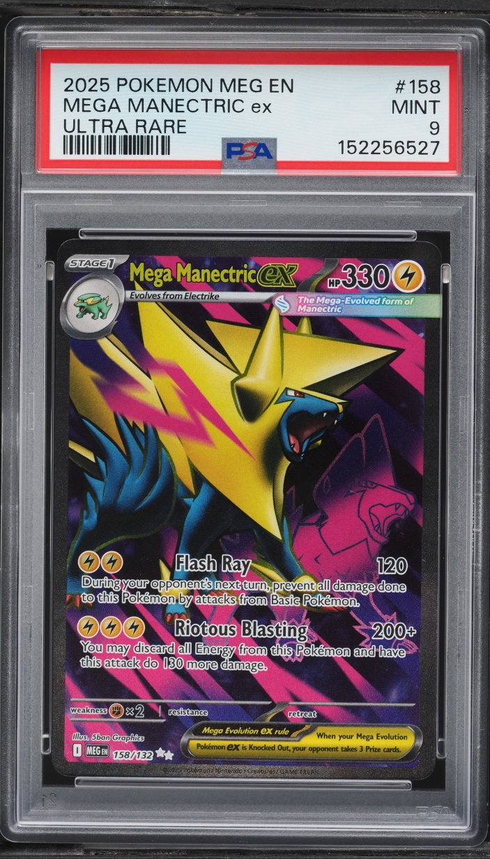 2025 Pokemon Mega Evolution Full Art Mega Manectric EX #158 PSA 9 MINT