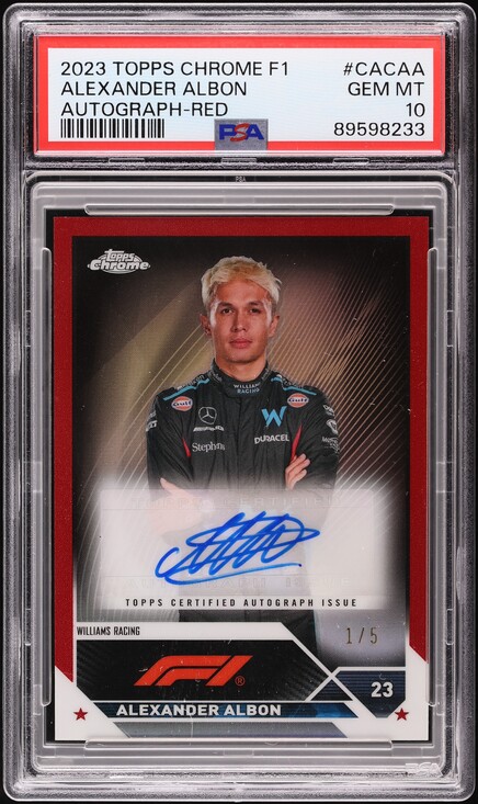 2020 Topps Chrome F1 Refractor Alexander Albon ROOKIE #5 PSA 10