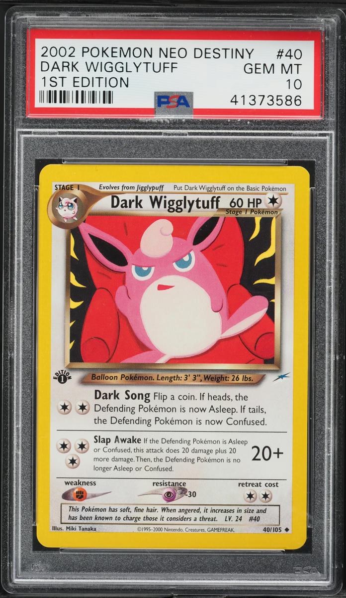 2002 Pokemon Neo Destiny 1st Edition Dark Wigglytuff #40 PSA 10 GEM MINT