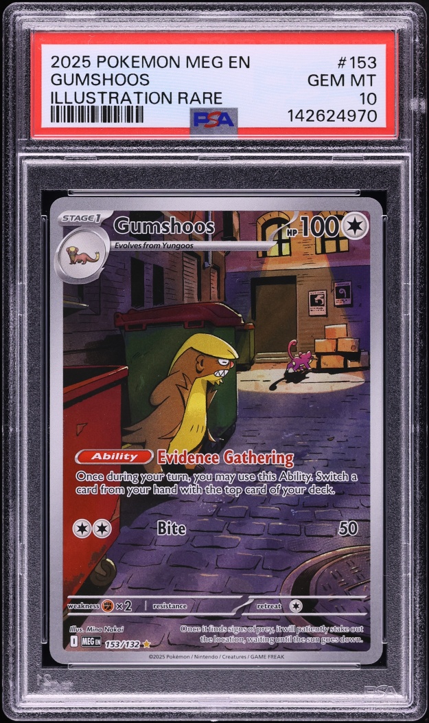 2025 Pokemon Mega Evolution IR Gumshoos #153 PSA 10 GEM MINT