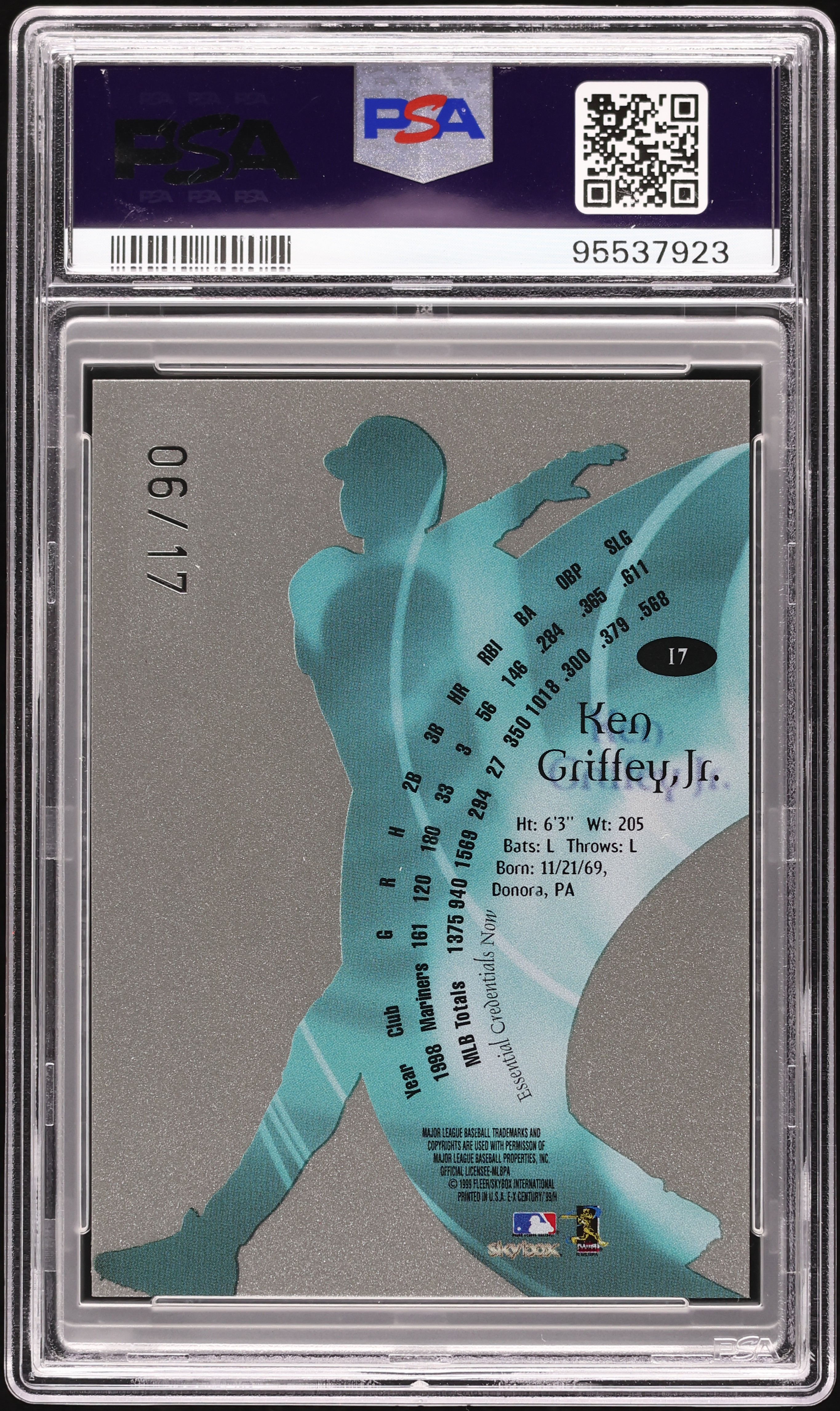 1999 Skybox E-X Century Essential Credentials Now Ken Griffey Jr