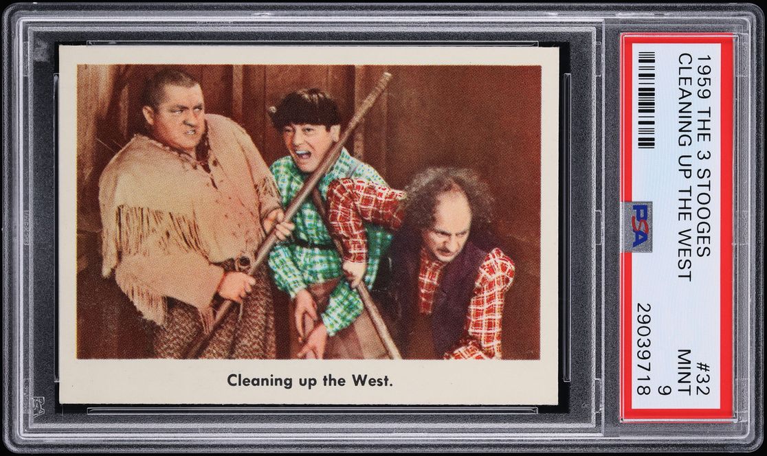 1959 Fleer The 3 Stooges Cleaning Up The West #32 PSA 9 MINT