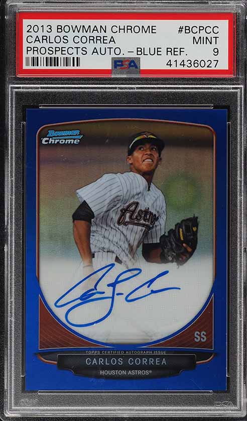 2015 Topps Chrome Blue Refractor Carlos Correa ROOKIE RC AUTO /150