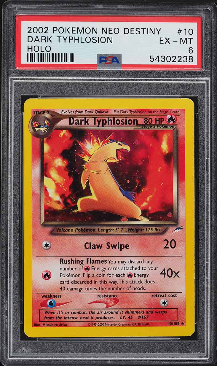 2002 Pokemon Neo Destiny Holo Dark Typhlosion #10 PSA 6 EXMT