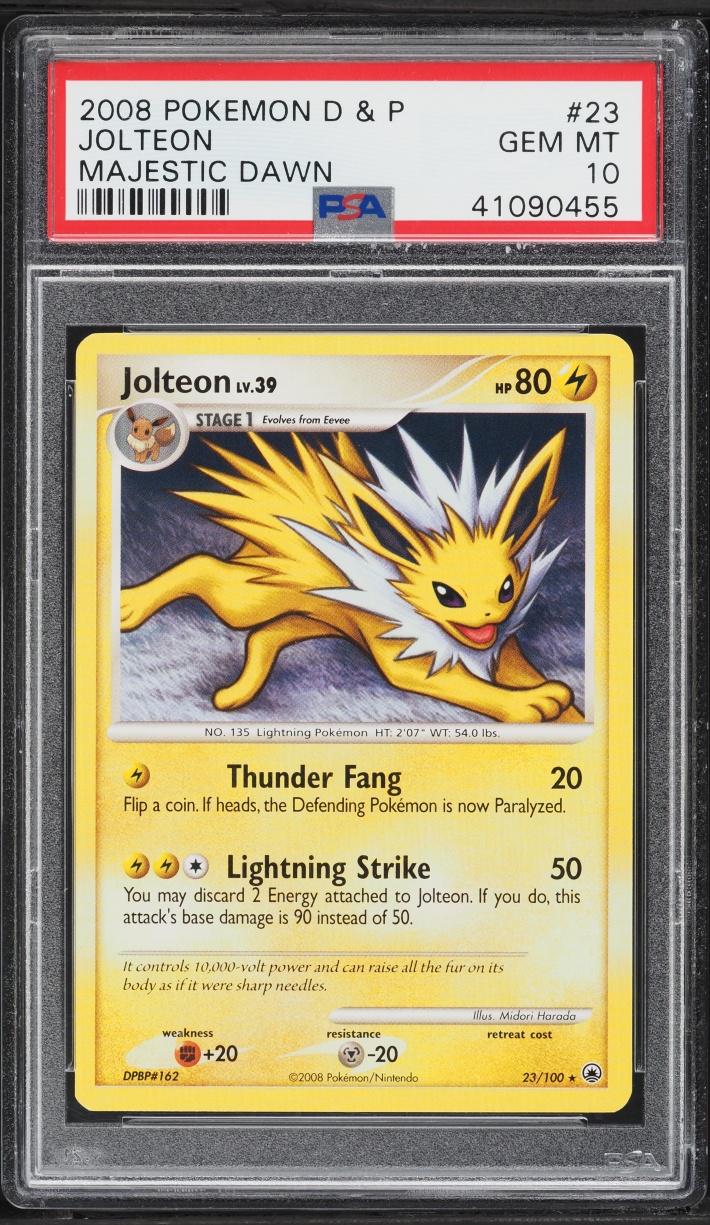 2008 Pokemon Diamond & Pearl Majestic Dawn Jolteon #23 PSA 10 GEM MINT