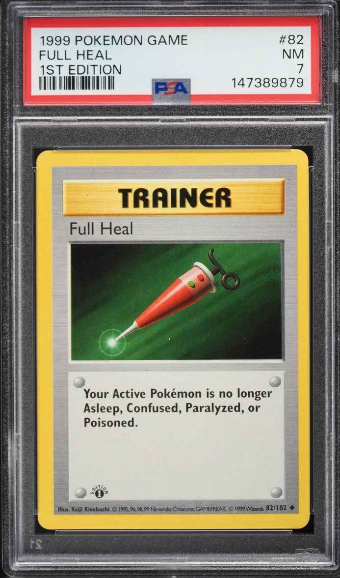 1999 Pokemon Base Set Shadowless 1st Edition Full Heal #82 PSA 7 NRMT
