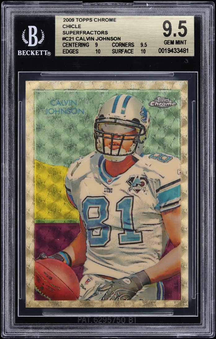 2009 Topps Chrome Chicle Superfractor Calvin Johnson 1/1 #C21 BGS 9.5 GEM MINT