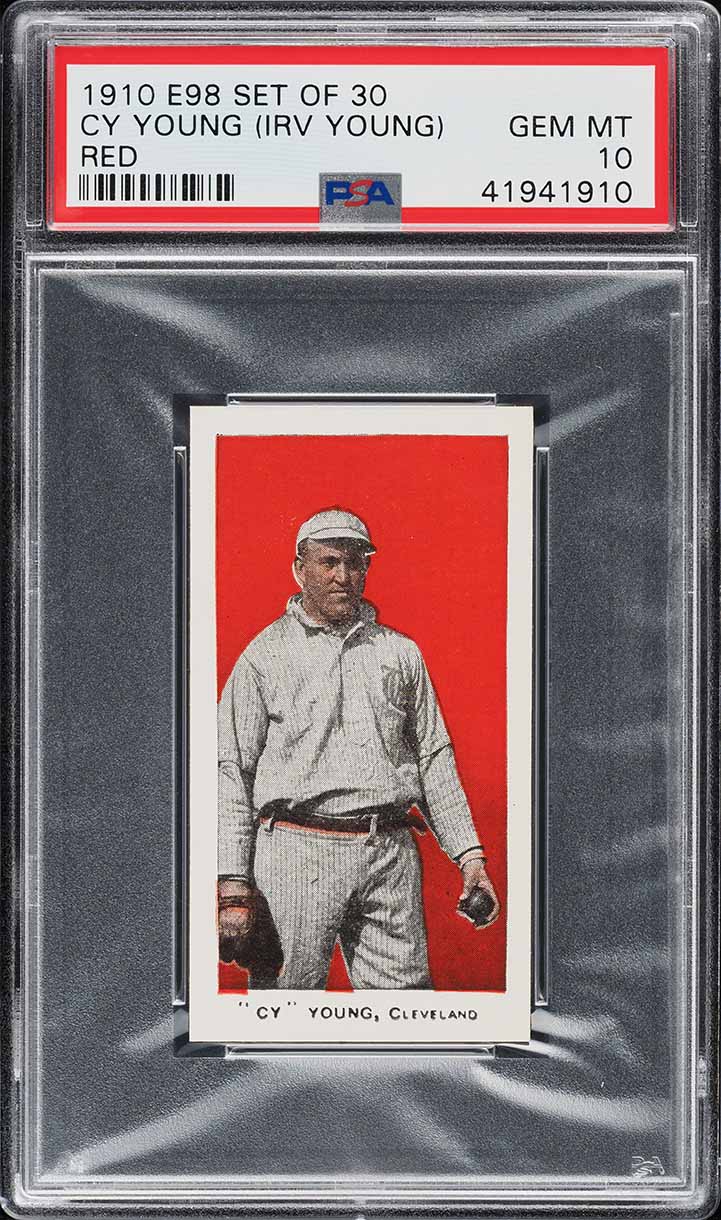1910 E98 Set of 30 Cy Young RED BACKGROUND PSA 10 GEM MINT