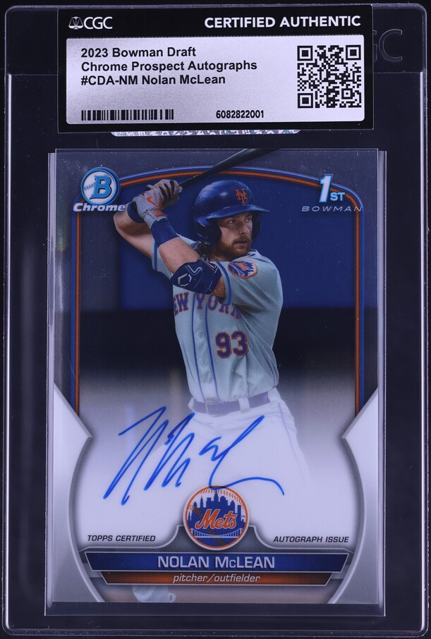 2023 Bowman Chrome Draft Superfractor Nolan McLean PROSPECT AUTO 1