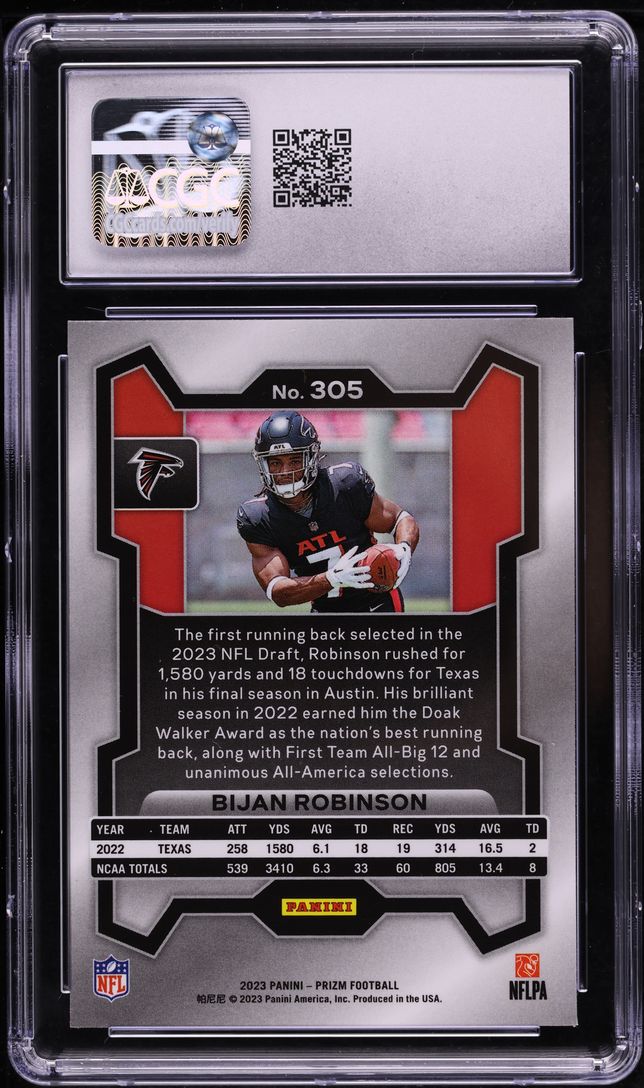 2023 Panini Prizm Bijan Robinson ROOKIE #305 CGC 9 MINT