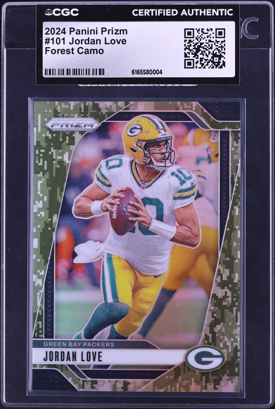 2024 Panini Prizm Forest Camo Jordan Love /15 #101 CGC AUTH