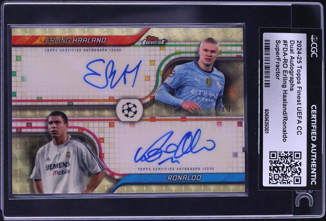 2024 Finest UEFA SuperFractor Erling Haaland Ronaldo AUTO 1/1 #FDA-RO CGC AUTH