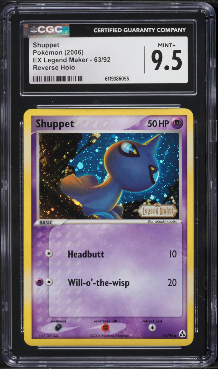 2006 Pokemon EX Legend Maker Reverse Holo Shuppet #63 CGC 9.5 MINT+