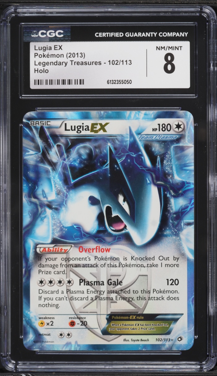 2013 Pokemon Black & White Legendary Treasures Holo Lugia EX #102 CGC 8 NM-MT