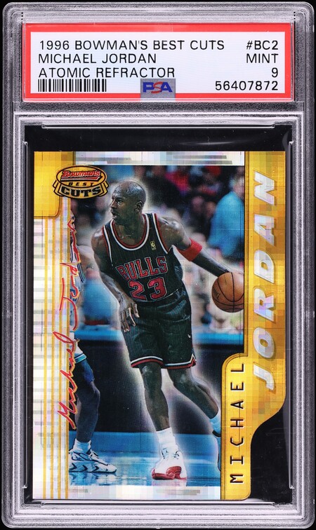 1996 Bowman's Best Cuts Atomic Refractor Die-Cut Michael Jordan #BC2 PSA 9 MINT