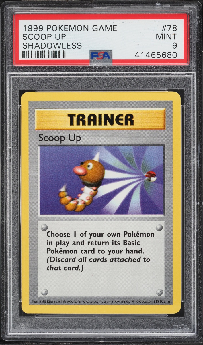 1999 Pokemon Base Set Shadowless Scoop Up #78 PSA 9 MINT