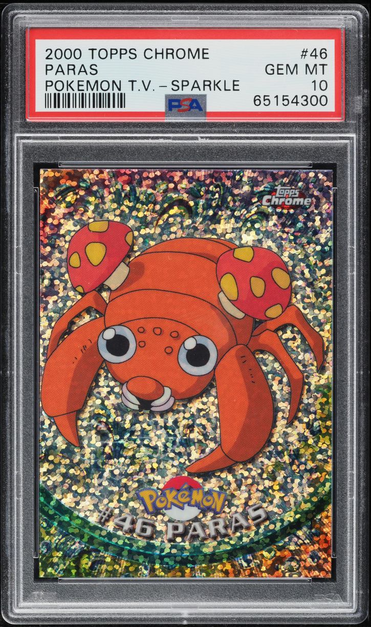 2000 Topps Chrome Pokemon TV Series Sparkle Paras #46 PSA 10 GEM MINT