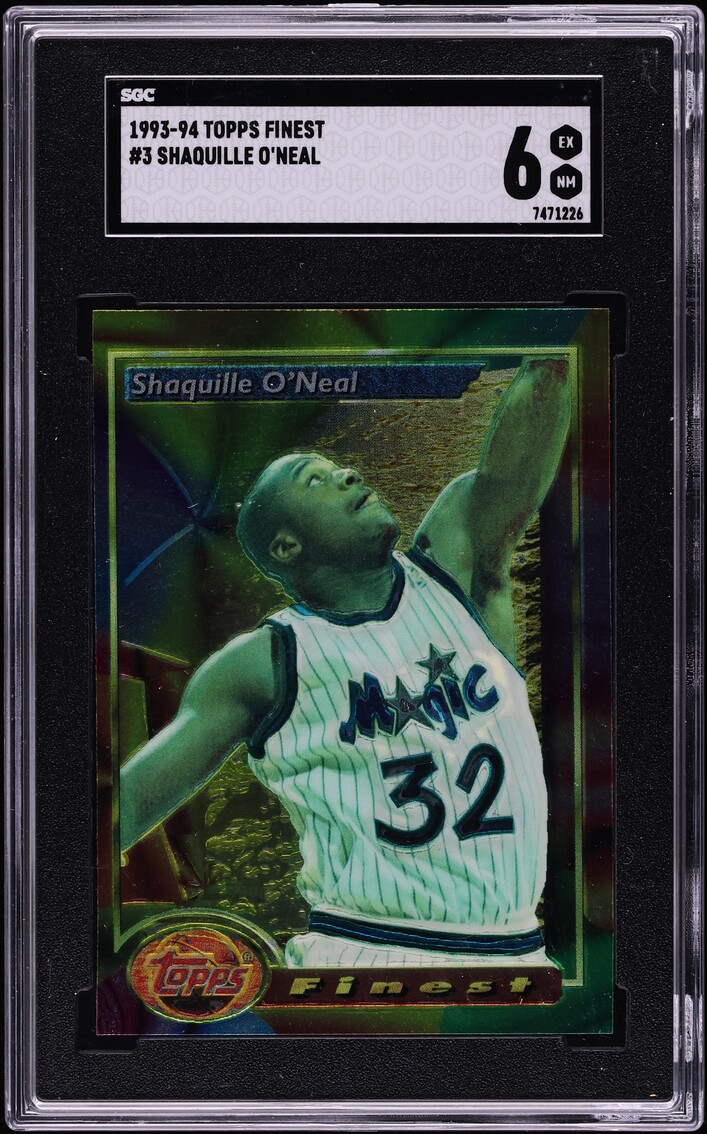 1993 Finest Basketball Shaquille O'Neal ROOKIE #3 SGC 6 EXMT